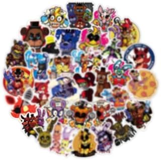 Five Nights Stickers 50 PCS Stickers for Laptop,Bumper,Skateboard Computer,Phone,Terror Game Stickers