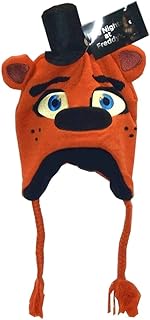 FNAF Freddy Fazbear Laplander Beanie Hat Ears Black, One Size