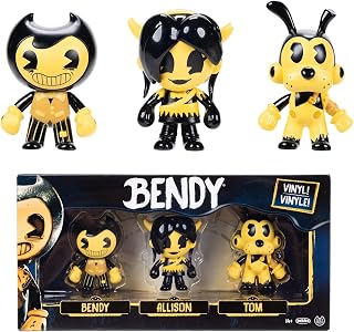 Bendy and the Ink Machine Action Figures Multipack 2.5in / 6.35cm, Officially Licensed by Jakks Pacific, Includes Bendy, Allison & Tom, Articulated Collectable Figures for Boys