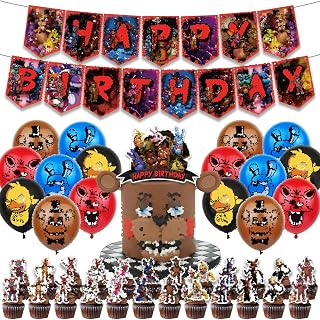 Fnaf Birthday Party Decorations FiveNights at Freddy's Party Supplies: Banner, Balloons, Cake Toppers, Cake Decorations