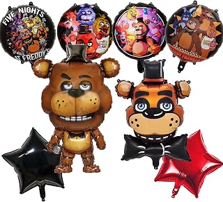 8 Pcs FANF Foil Balloons, Five Nights at Freddy's Birthday Party Decorations Supplies