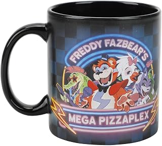Bioworld Five Nights At Freddy’s Freddy Fazbear’s Mega Pizza Plex 16 oz Black Ceramic Mug