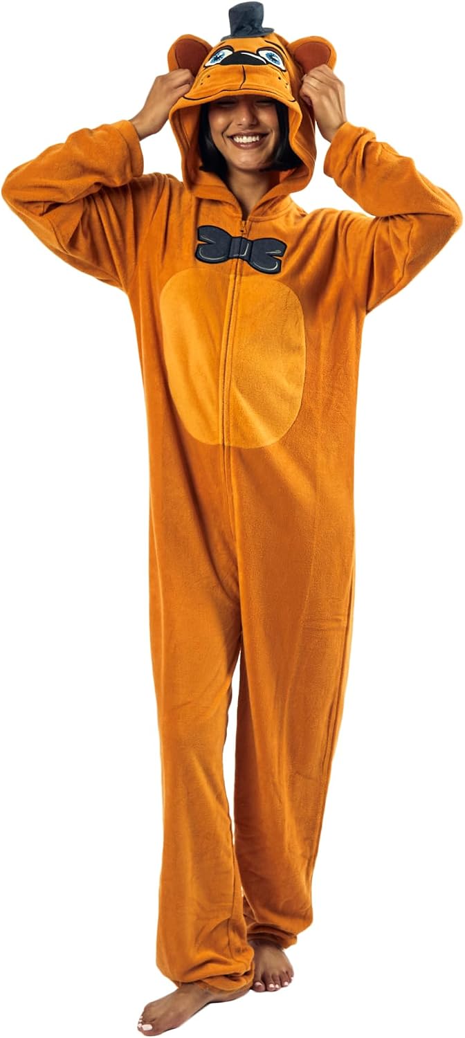 Bioworld Five Nights At Freddy's Freddy Fazbear Adult Hooded Onesie Costume Union Suit