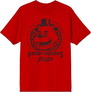 Five Nights at Freddy's Freddy Fazbear's Pizza Where Fantasy & Fun Come to Life Men's White Crew Neck Short Sleeve T-Shirt