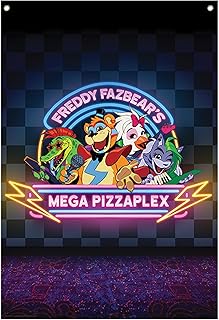 Five Nights at Freddy’s Wall Banner – Officially Licensed Décor – Mega Pizzaplex Logo – 125 x 85cm Fabric Poster with Eyelets