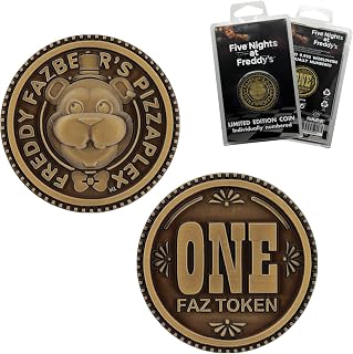 FaNaTtik Five Nights at Freddy’s One Faz Token Collectible Coin – Officially Licensed Limited Edition Merchandise – 38mm Diameter – FNAF Pizzeria Simulator Replica (9,995 Worldwide)
