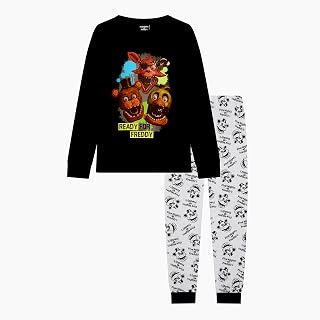 Boys Pyjamas Set, Offical Licenced FNAF Merchandise, Black, Age 5-13 Years