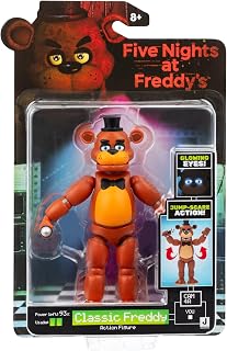 Five Nights at Freddys Classic Freddy - 5-Inch Articulated Figure with Jumpscare Feature and Glow-In-The-Dark Eyes