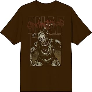 Five Nights at Freddy's Springtrap Freddy Men's Brown Crew Neck Short Sleeve T-Shirt