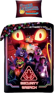Halantex Five Nights at Freddy’s Single Duvet Cover Set – Reversible FNAF Bedding (Official) – Kids & Teens Gamer Bed Set with Pillowcase – Ultra-Soft Microfibre – Security Breach Design