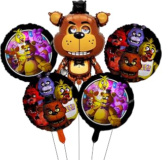5pcs Freddy's Birthday Party Decorations 5 Nights Foil Balloons Halloween Party Decorate Supplies