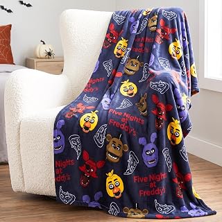 Franco Five Nights At Freddy's Halloween Horror Throw Blanket, Super Soft Cozy Plush Bedding, 70" x 50", (Officially Licensed Product)